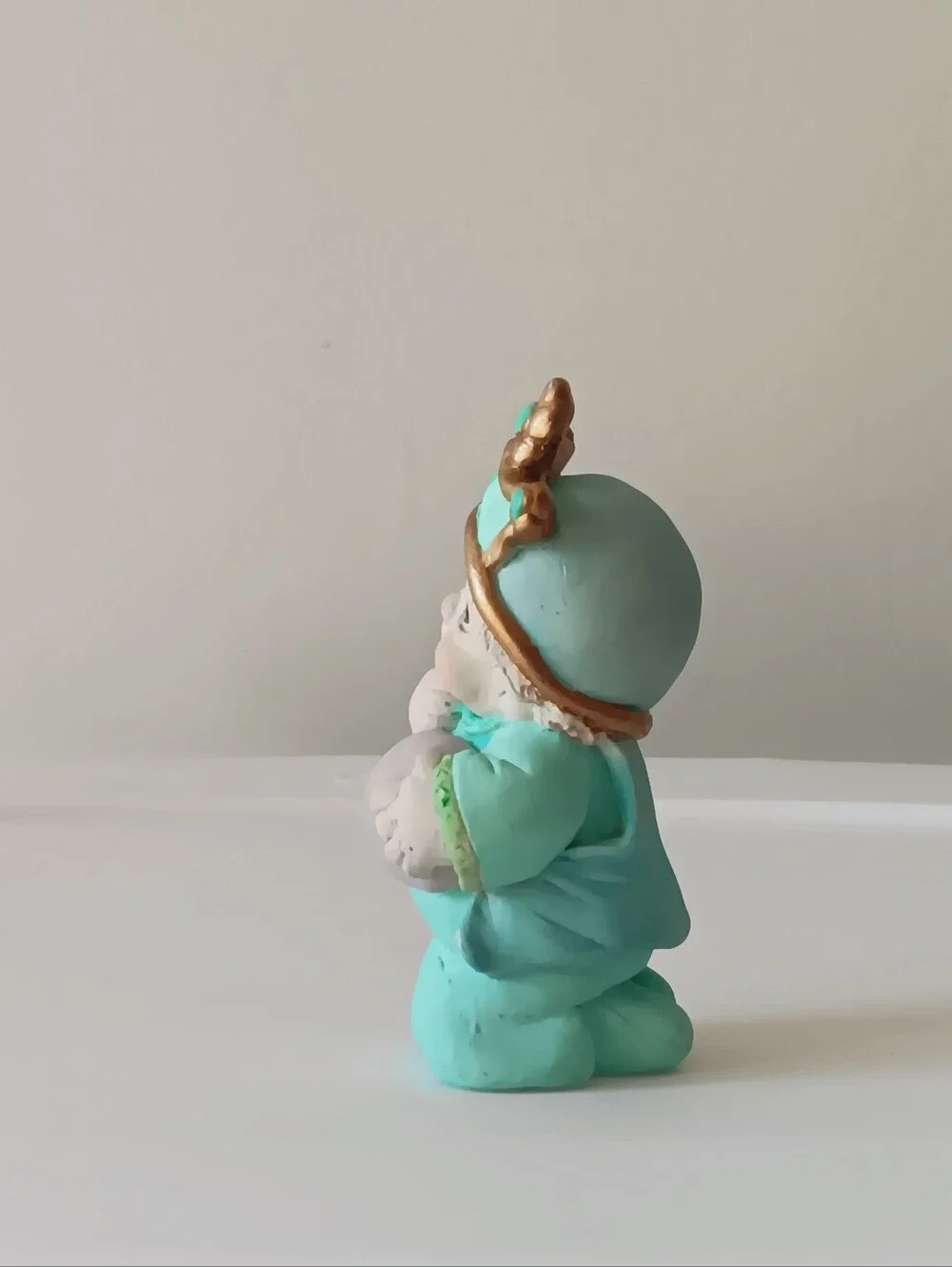 Vintage Dreamsicles Figurine Christmas Nativity King '95 by Kristin Aqua Gold